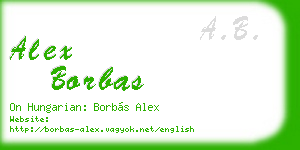 alex borbas business card